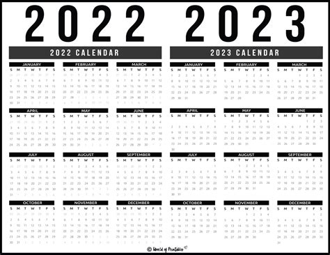 Free Printable Calendar 2022 2023